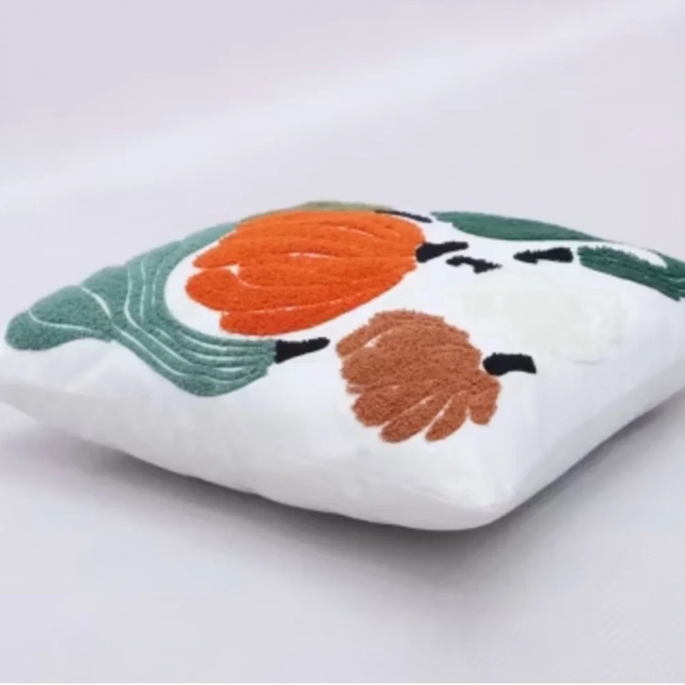 New! Target Embroidered Fall Thanksgiving Pumpkin Gourd Pillow